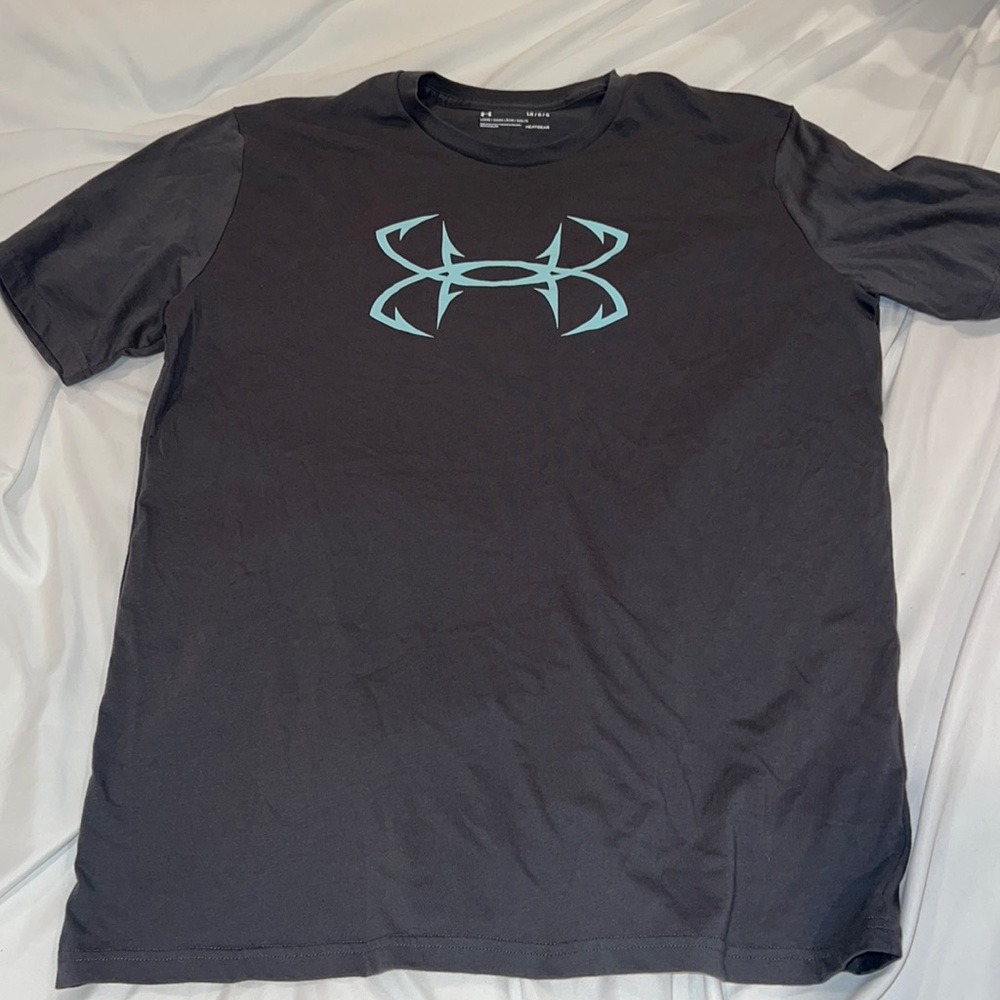 Under Armour L Gray Fish Hook Logo Heatgear